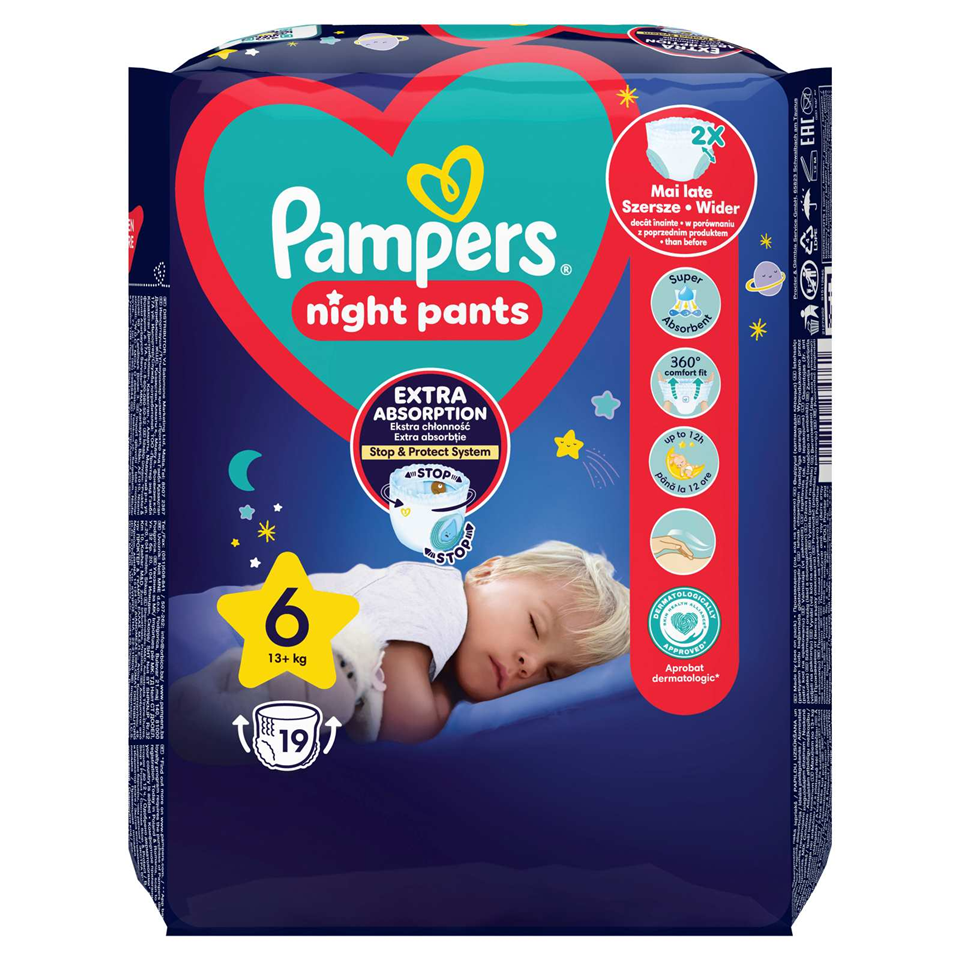 Pampers Night Pants VP 6, 15+kg 19kom