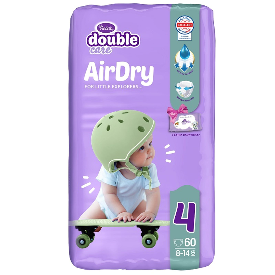 double care pelene AirDry XXL PACK, veličina 4 (8-14kg), 104 kom